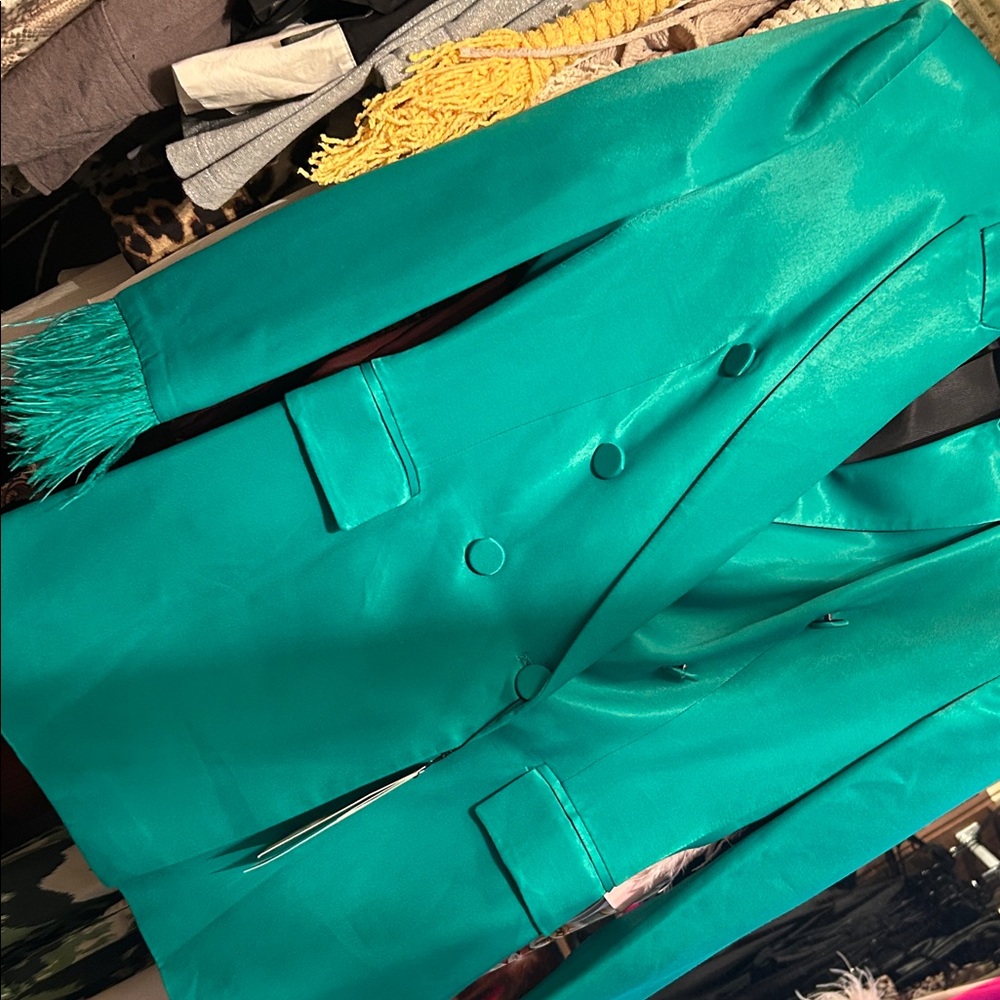 Green Zara Father Blazer